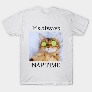 Most Likely to Take a Nap, It's Always Nap Time Funny Cat T-Shirt